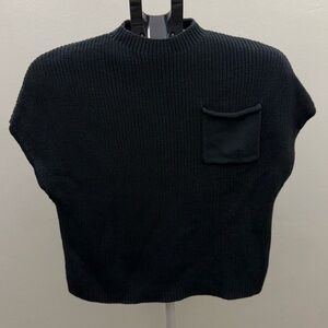 ZESICA Black Knit Sleeveless Top Size S